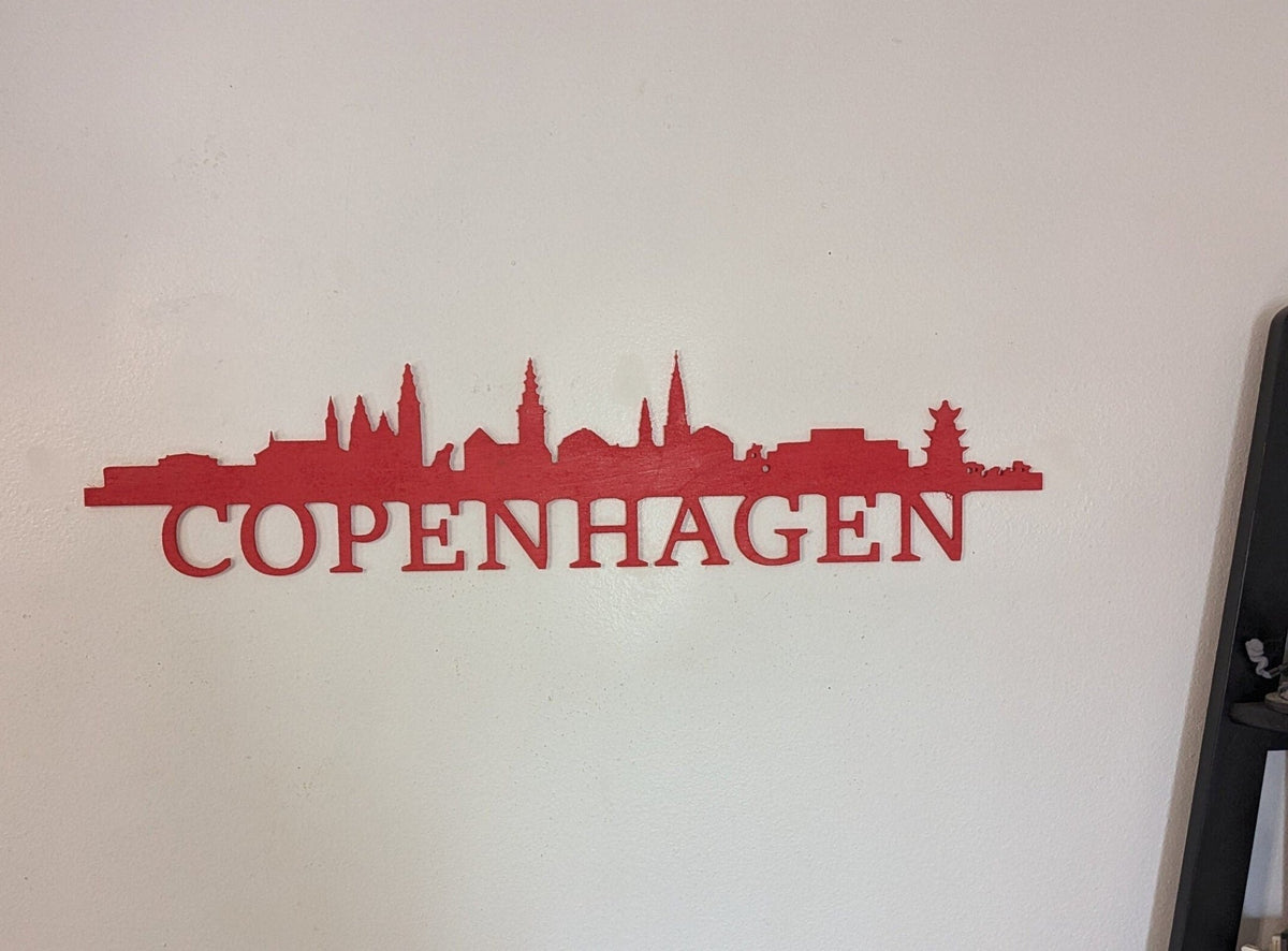 Copenhagen Skyline Sign, Copenhagen Wood Sign, Copenhagen Sign, Copenhagen Skyline Wall Art, Copenhagen Gift, Wall Decoration, Custom Sign - TitanOakDecor