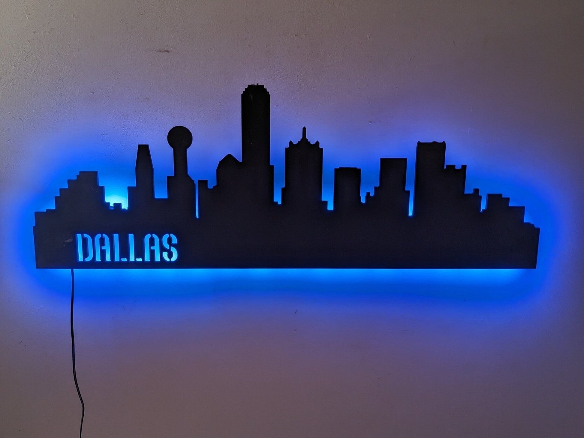 Dallas Skyline LED Sign, Dallas Wood Sign, Dallas Sign, Dallas Skyline Wall Art, Dallas Gift, LED decoration, Custom Sign, Texas Gift - TitanOakDecor