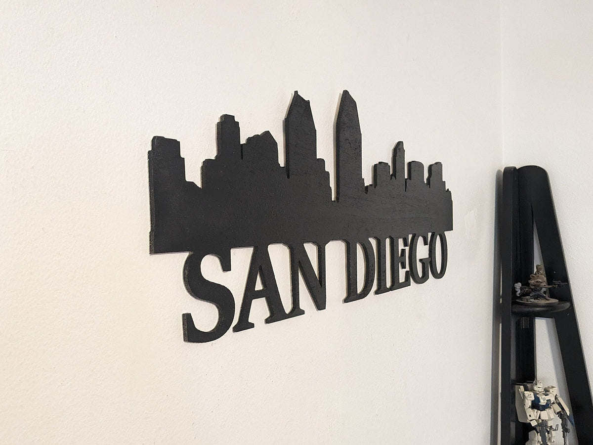 San Diego Skyline Sign, San Diego Wood Sign, San Diego Sign, San Diego Skyline Wall Art, San Diego Gift, wall decoration Custom Sign