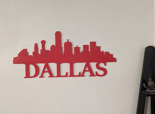 Dallas Skyline Sign, Dallas Wood Sign, Dallas Sign, Dallas Skyline Wall Art, Dallas Gift, wall decoration, Custom Sign