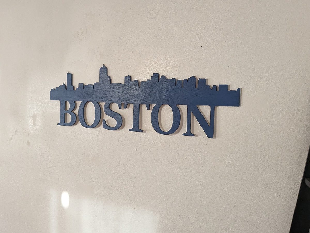 Boston Skyline Sign, Boston Wood Sign, Boston Sign, Boston Skyline Wall Art, Boston Gift, Wall Decoration, Custom City Sign