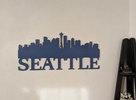 Seattle Skyline Sign, Seattle Wood Sign, Seattle Sign, Seattle Skyline Wall Art, Seattle Gift, Wall Decoration, Custom City Sign