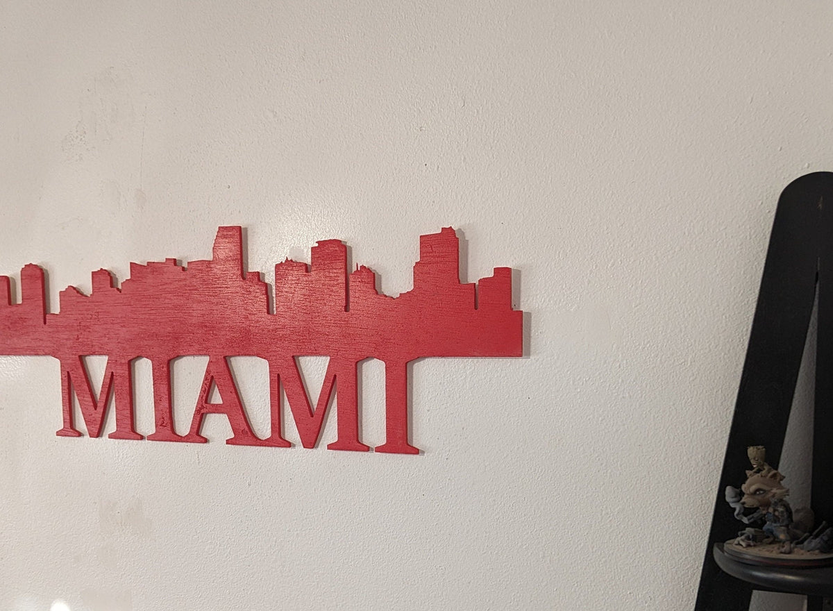Miami Skyline Sign, Miami Wood Sign, Miami Sign, Miami Skyline Wall Art, Miami Gift, Wall Decoration, Custom City Sign