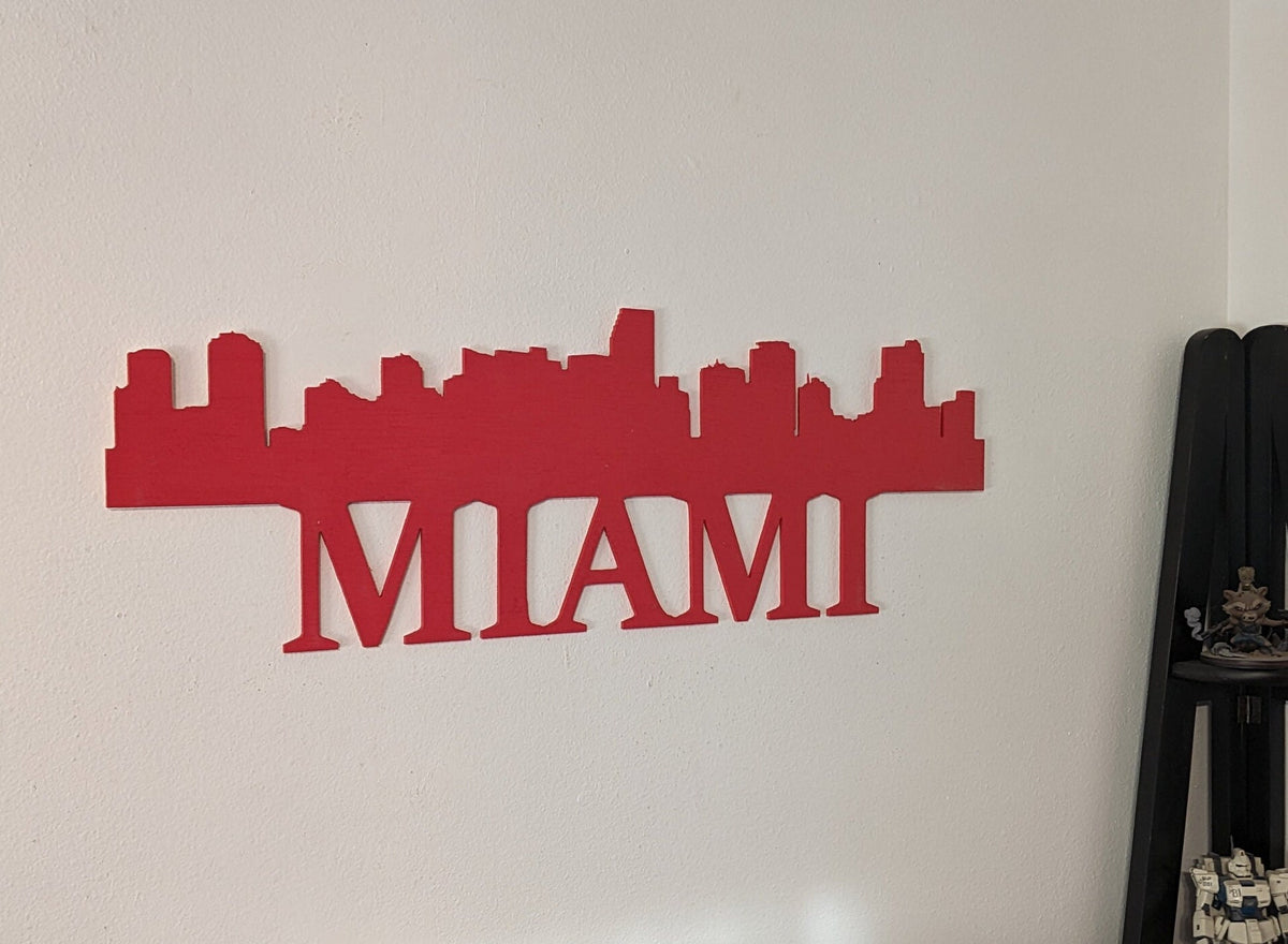 Miami Skyline Sign, Miami Wood Sign, Miami Sign, Miami Skyline Wall Art, Miami Gift, Wall Decoration, Custom City Sign