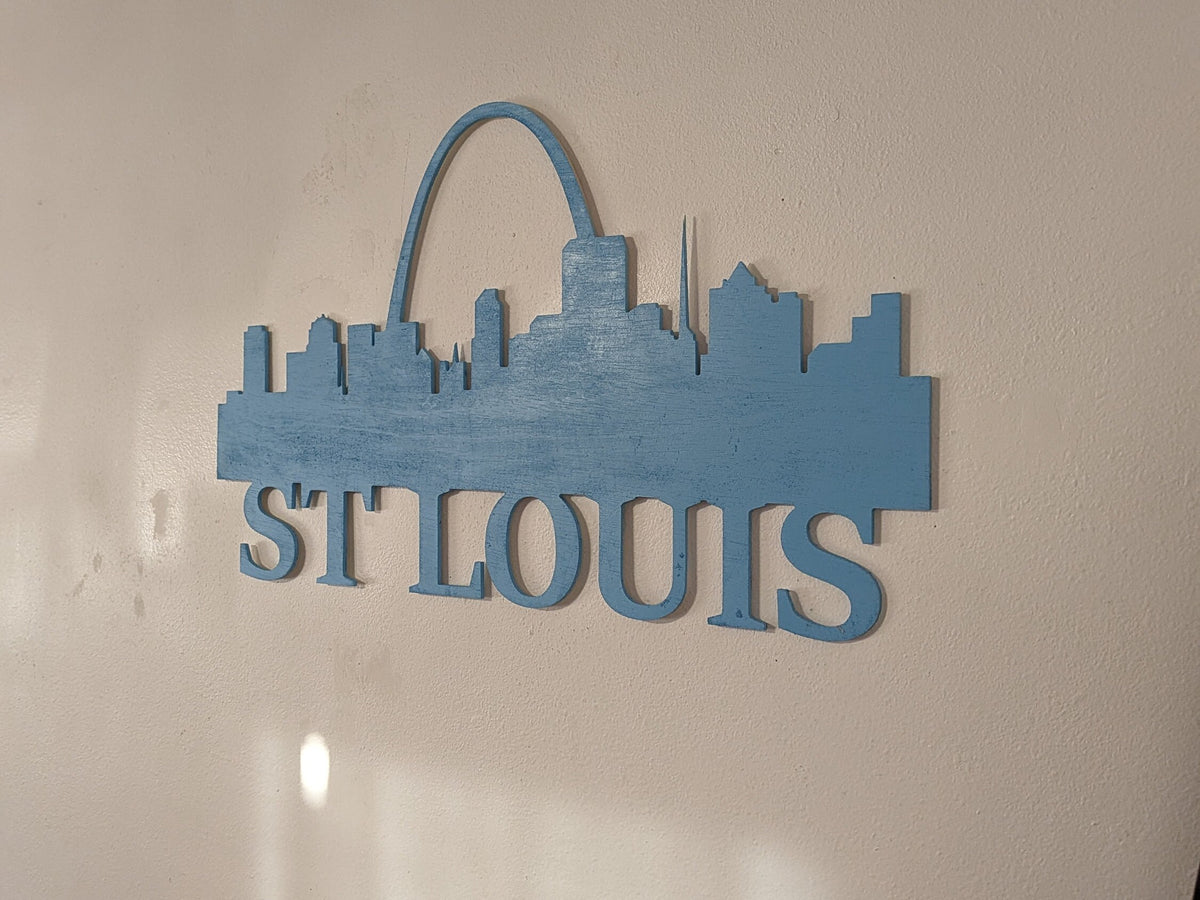 St Louis Skyline Sign, St Louis Wood Sign, St Louis Sign, St Louis Skyline Wall Art, St Louis Gift, Wall Decoration, Custom City Sign
