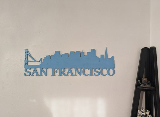 San Francisco Skyline Sign, San Francisco Wood Sign,  San Francisco Skyline Art, San Francisco Gift, Wall Decoration, Custom City Sign