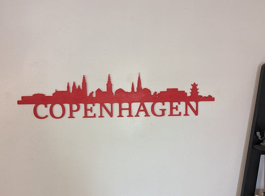 Copenhagen Skyline Sign, Copenhagen Wood Sign, Copenhagen Sign, Copenhagen Skyline Wall Art, Copenhagen Gift, Wall Decoration, Custom Sign