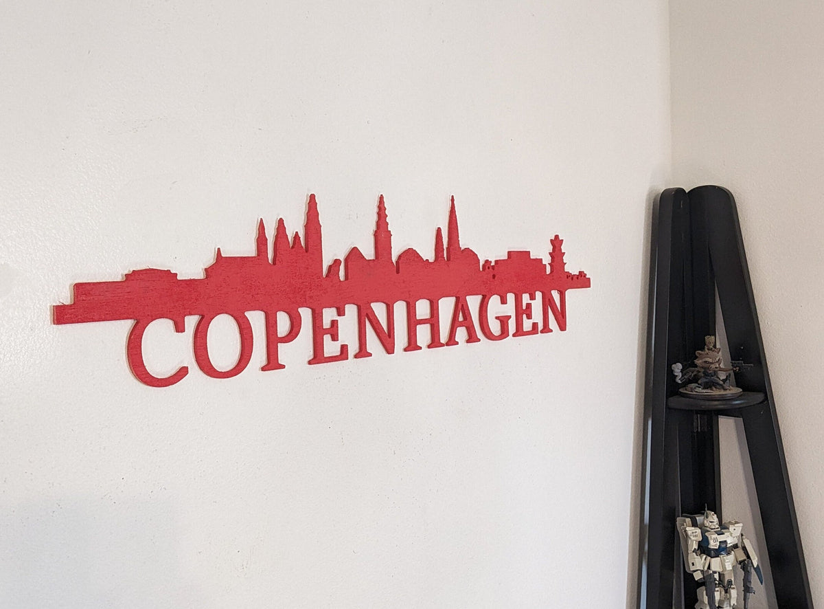 Copenhagen Skyline Sign, Copenhagen Wood Sign, Copenhagen Sign, Copenhagen Skyline Wall Art, Copenhagen Gift, Wall Decoration, Custom Sign