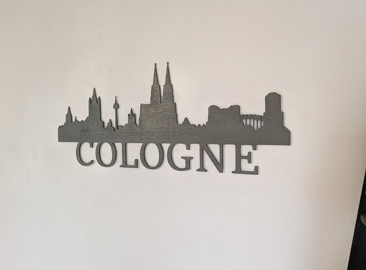 Cologne Skyline Sign, Cologne Wood Sign, Cologne Sign, Cologne Skyline Wall Art, Cologne Gift, Wall Decoration, Custom Sign