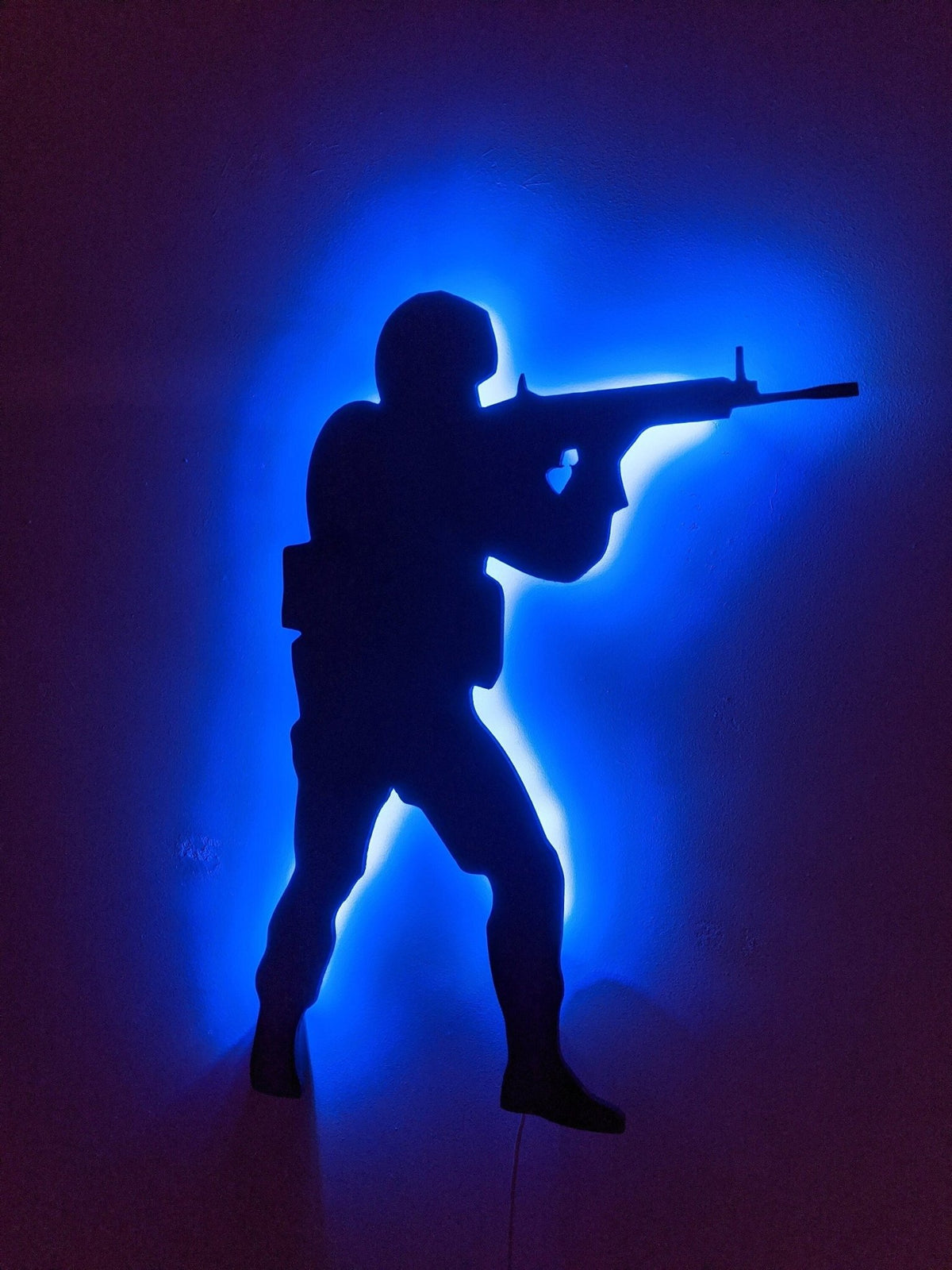 Illuminated Counterstrike GO LED Wall Art, Glow in the dark wall art, Game Room Decor, Nerdy Decor, LED decoration, Custom Sign Gift - TitanOakDecor