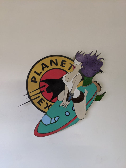 Illuminated futurama led wall art, Glow in the dark wall art, Game Room Decor, Nerdy Decor, LED decoration, Custom Sign Gift - TitanOakDecor