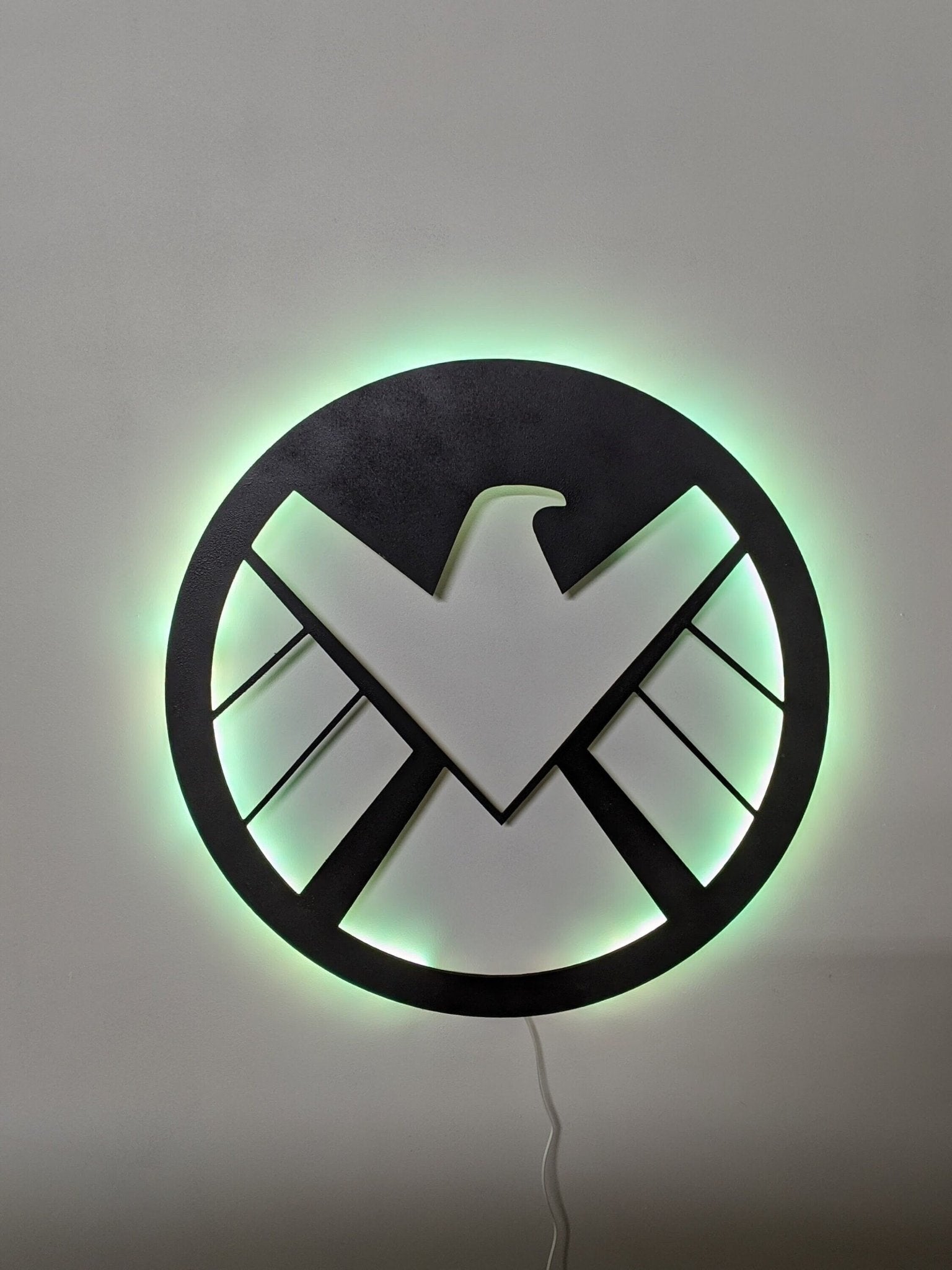 Illuminated S.H.I.E.L.D. LED Wall Art, Glow in the dark wall art, Game Room Decor, Nerdy Decor, LED decoration, Custom Sign Gift - TitanOakDecor