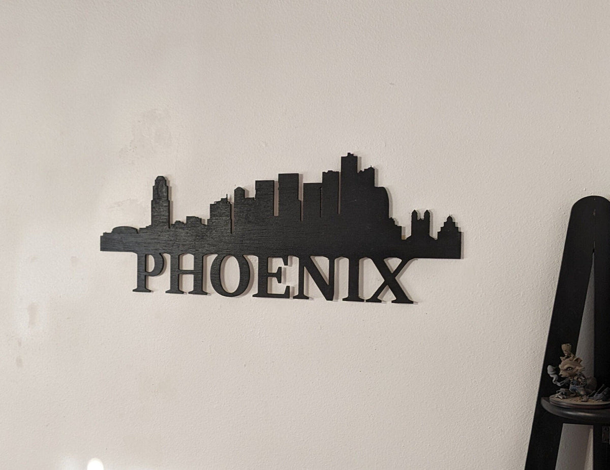 Phoenix Skyline Sign, Phoenix Wood Sign, Phoenix Sign, Phoenix Skyline Wall Art, Phoenix Gift, Wall Decoration, Custom City Sign - TitanOakDecor