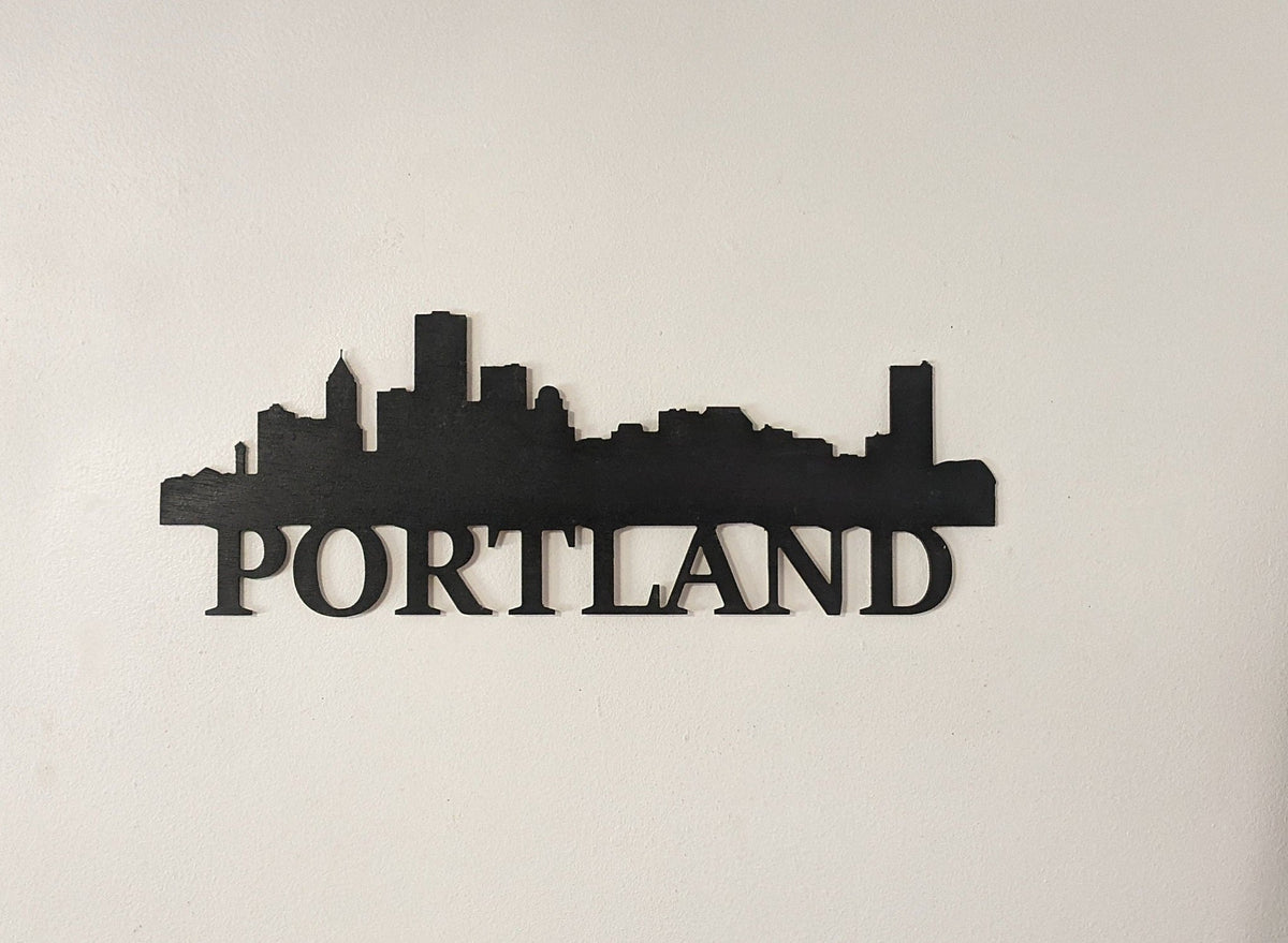 Portland Skyline Sign, Portland Wood Sign, Portland Sign, Portland Skyline Wall Art, Portland Gift, Wall decoration, Custom City Sign - TitanOakDecor