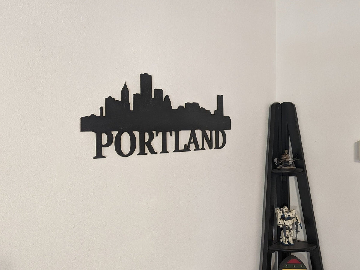Portland Skyline Sign, Portland Wood Sign, Portland Sign, Portland Skyline Wall Art, Portland Gift, Wall decoration, Custom City Sign - TitanOakDecor
