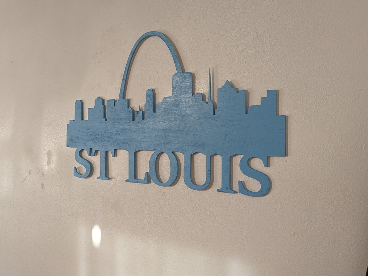 St Louis Skyline Sign, St Louis Wood Sign, St Louis Sign, St Louis Skyline Wall Art, St Louis Gift, Wall Decoration, Custom City Sign - TitanOakDecor