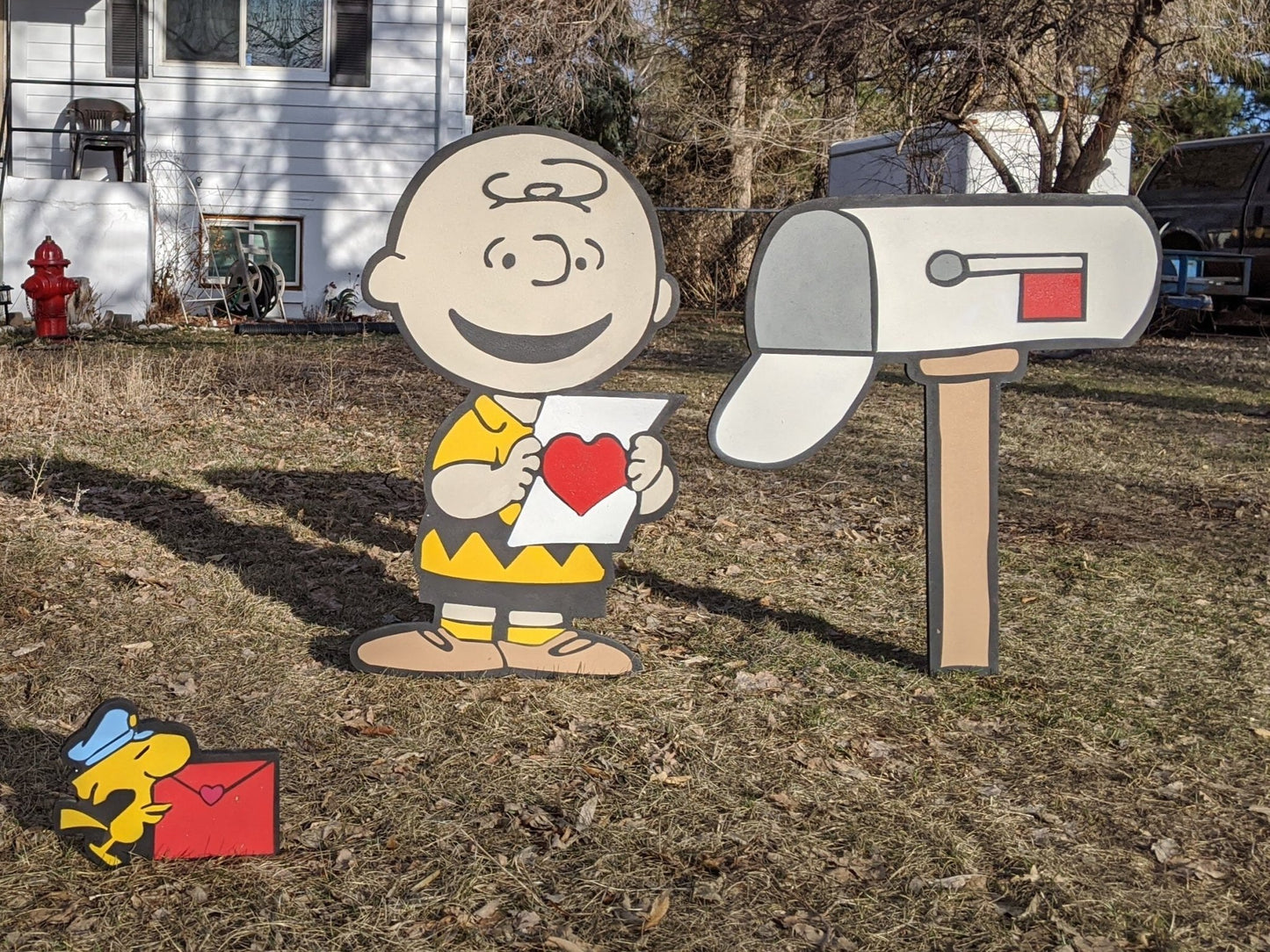 Charlie Brown and Friends Valentines Yard Art Lawn Art - TitanOakDecor