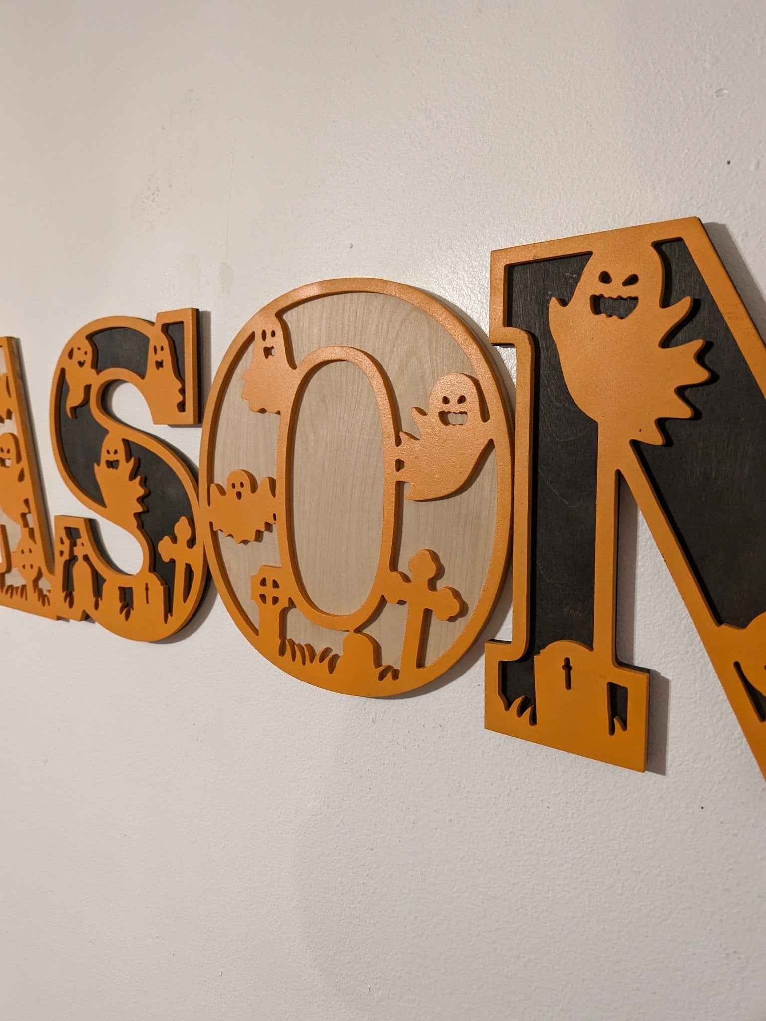 Ghost Name Sign, Ghost letters, Letter Nursery Sign, Halloween Decor, Nursery Decor, Boho Name Sign, Alphabet Bedroom Sign, Ghost letters - TitanOakDecor