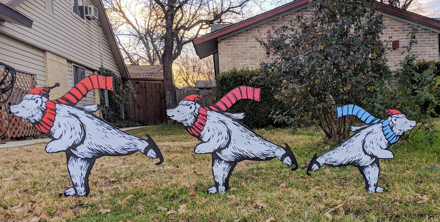 Ice Skating Bears Yard Art - TitanOakDecor