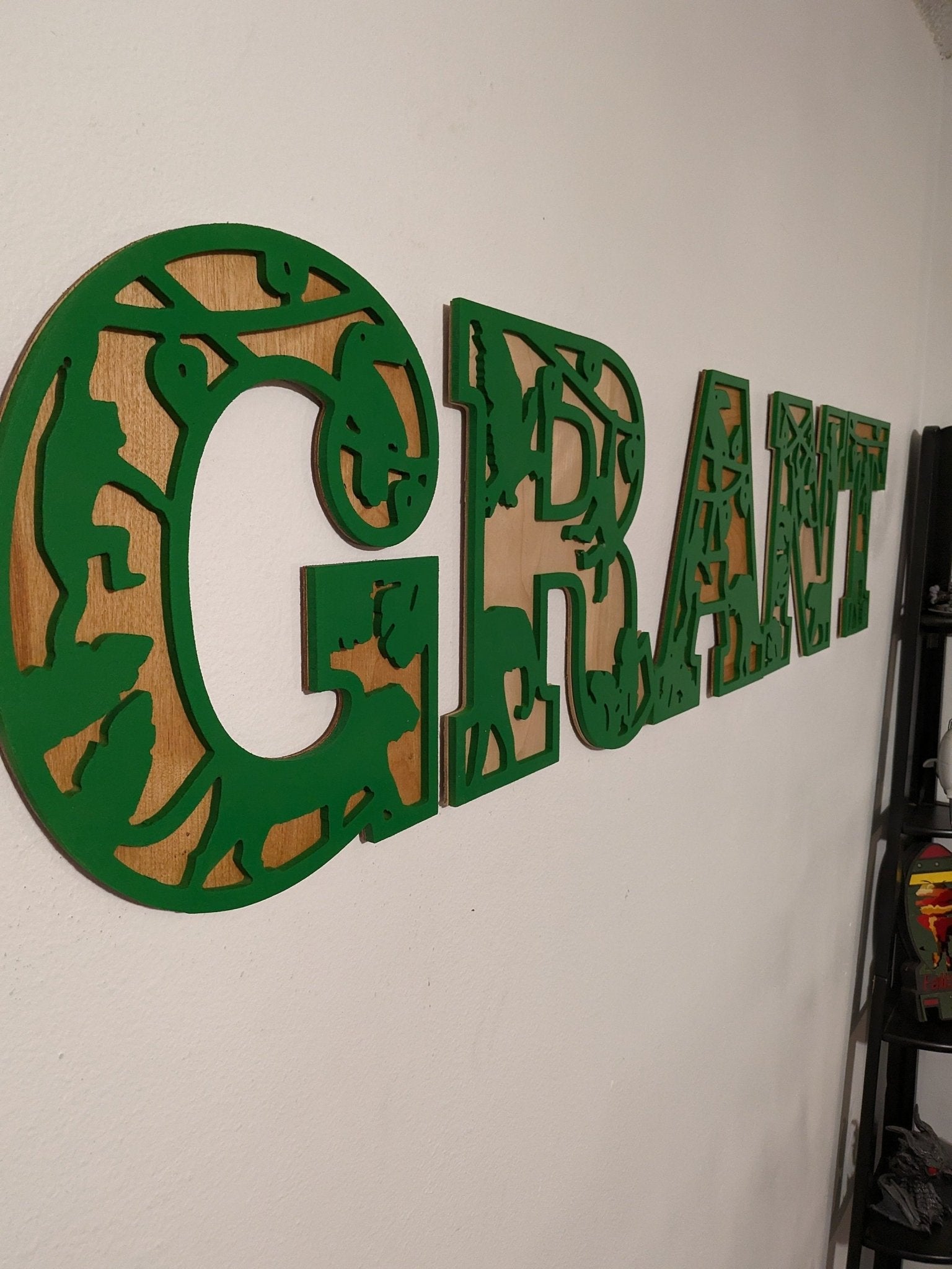 Jungle Name Sign, Jungle letters, Letter Nursery Sign, Jungle Decor, Nursery Decor, Boho Name Sign, Alphabet Bedroom Sign, Jungle letters - TitanOakDecor