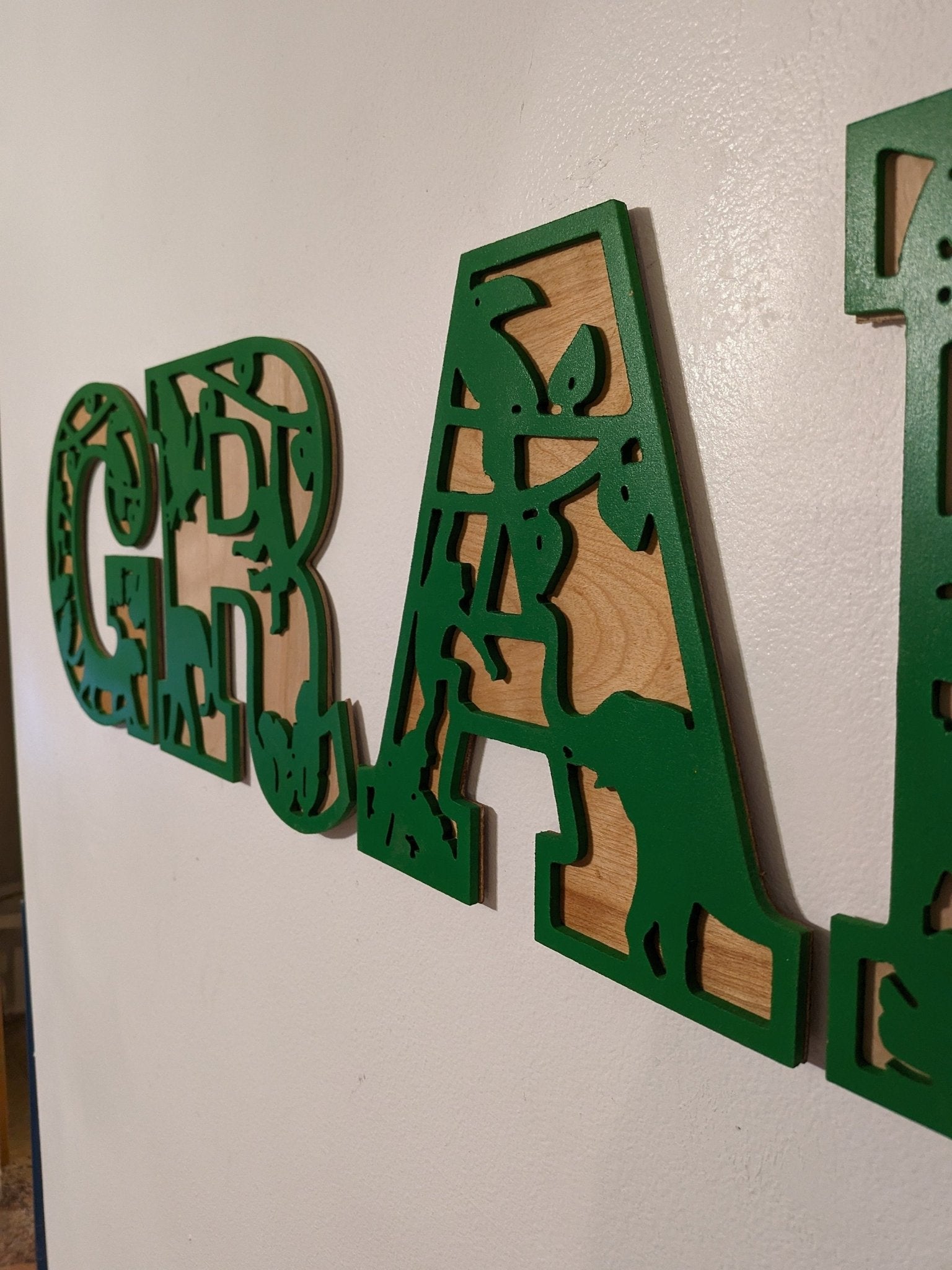 Jungle Name Sign, Jungle letters, Letter Nursery Sign, Jungle Decor, Nursery Decor, Boho Name Sign, Alphabet Bedroom Sign, Jungle letters - TitanOakDecor