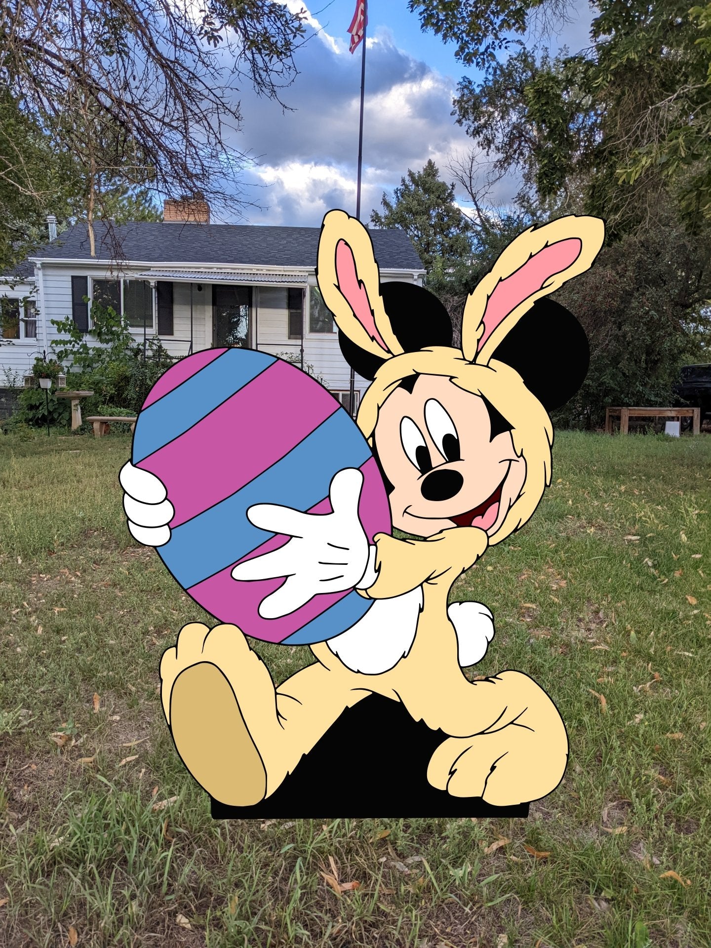 Mickey and Friends Easter Bunny Yard Art Set - TitanOakDecor