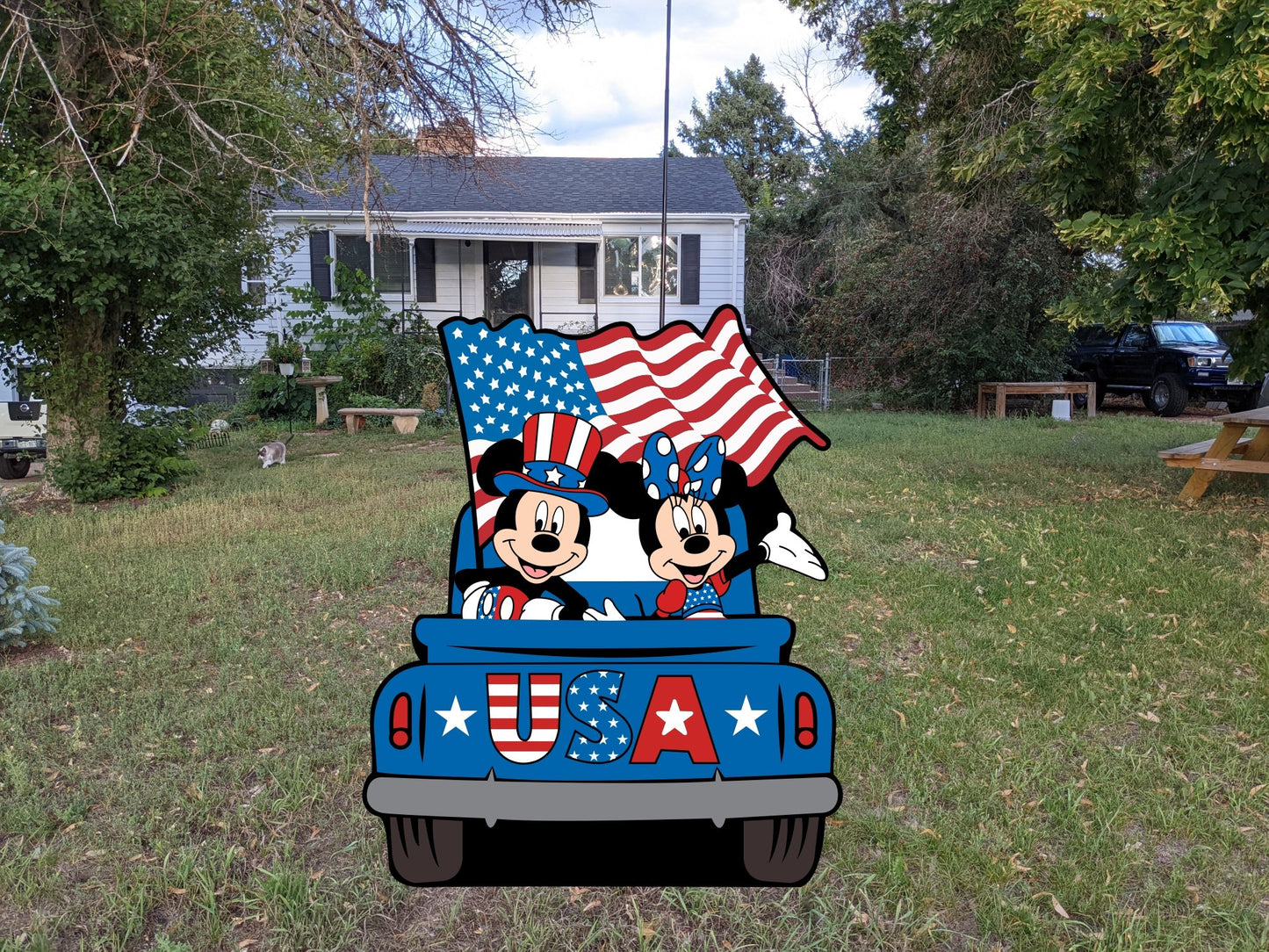 Mickey and Minnie 4th of July Car Yard Art Set - TitanOakDecor