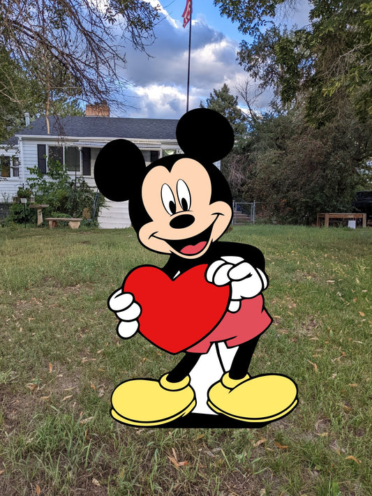 Mickey and Minnie Valentine Yard Art Set - TitanOakDecor